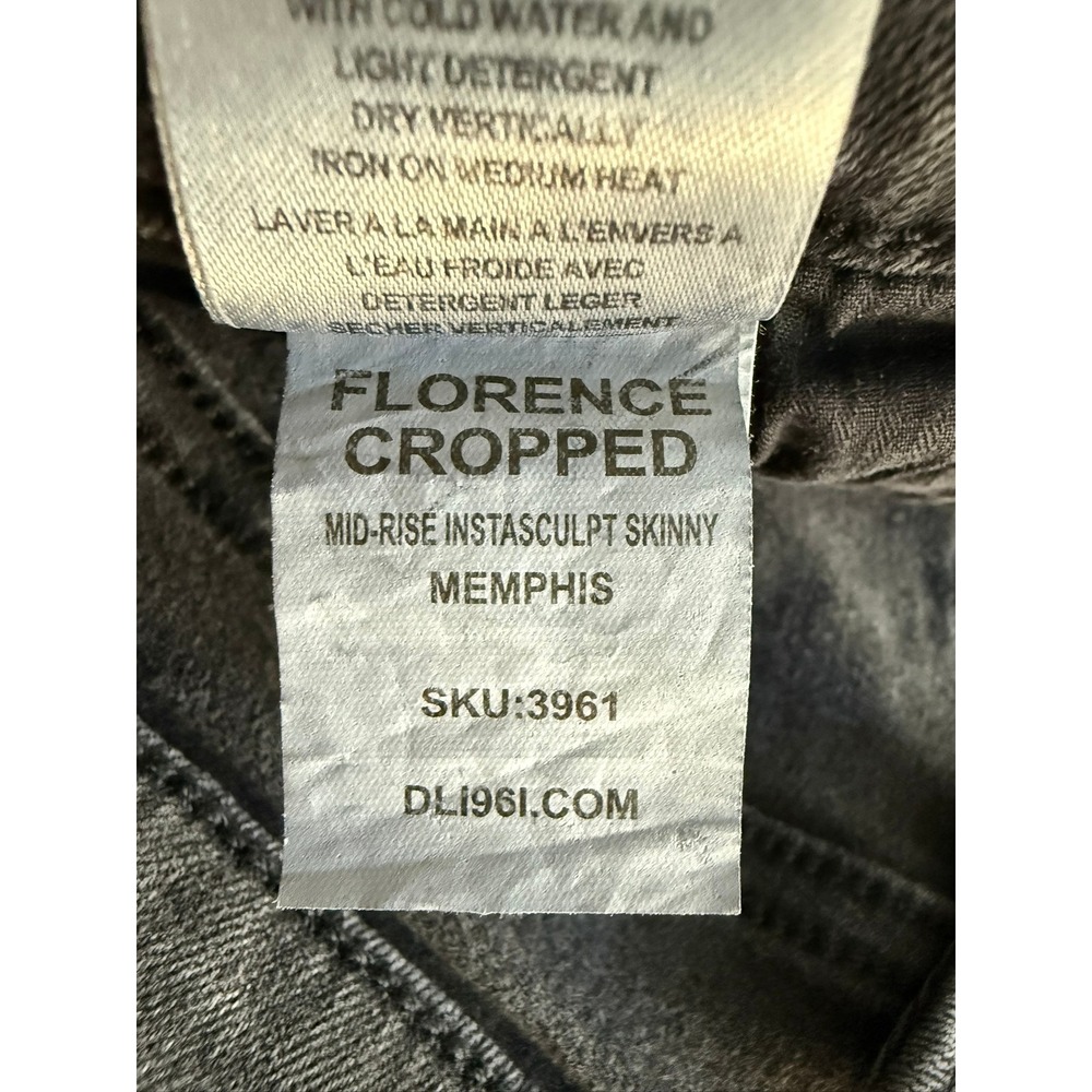 DL1961 Florence Cropped Instasculpt Skinny Jeans Grey Leopard Print 26 Memphis - Picture 4 of 10
